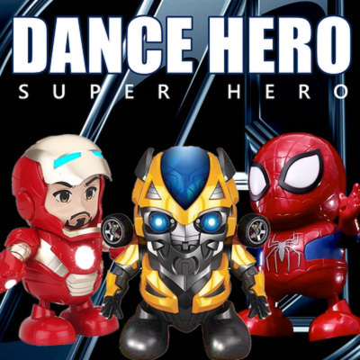 抖音同款会跳舞的大黄蜂钢铁侠跳舞机器人儿童电动音乐玩具