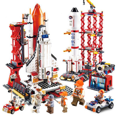 星卡比兼容乐高积木航天飞机系列火箭模型拼装玩具宇宙飞船男孩子 8815航天发射中心+8816神舟十号