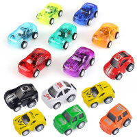 卡通炫彩越野工程车回力玩具车模透明炫彩车颜色随机发货