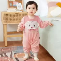 Amila 啊咪啦童装2021春季新款新生儿婴儿衣服女宝宝连体爬服纯棉哈衣爬服春秋季