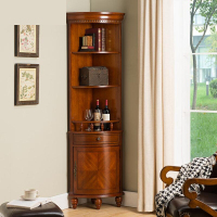 美式三角柜客厅角柜欧式墙角柜实木储物柜置物架多功能转角柜酒柜壹德壹