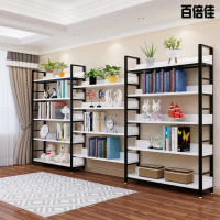 新款创意时尚钢木储物书架收纳柜超市货柜化妆品展柜产品展示柜仓储架陈列柜家用货架展示架置物架壹德壹