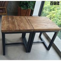 新款创意美式铁艺餐桌实木方形创意工业风家具做旧酒吧小户型咖啡桌定制壹德壹