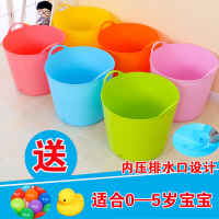 宝宝家用大号洗澡桶儿童泡澡盆婴儿加厚圆形浴盆保暖塑料沐浴桶缸壹德壹