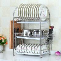 304不锈钢碗架三层放碗架沥水架厨房置物架碗碟架收纳用品壹德壹
