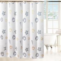 清新加厚浴帘套装防水防霉浴帘布卫生间窗帘浴室帘子隔断帘送挂钩壹德壹