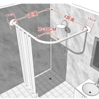 浴室打孔弧形浴帘杆套装卫生间简易淋浴房型防水壹德壹
