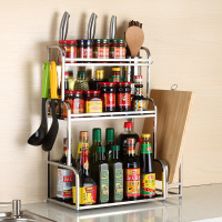 不锈钢调味调料架厨房置物架二三层厨房用品壁挂收纳架刀架砧板架壹德壹