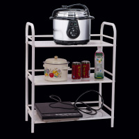白色厨房置物架微波炉架储物架子调味料收纳架落地台面杂物层架长40宽32高125五层加厚壹德壹