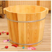 木桶足浴桶泡脚木桶带盖洗脚盆木盆加厚洗脚木桶家用壹德壹