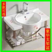 陶瓷立柱盆落地式洗手盆彩花洗手池阳台挂墙式洗脸盆卫生间洗漱盆壹德壹