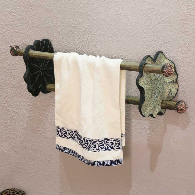 中式仿古浴室装饰个性复古卫生间洗澡房置物架创意艺术洗手毛巾架壹德壹