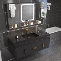 洗手洗脸盆柜组合卫生间洗漱台卫浴套装岩板一体盆浴室柜现代轻奢