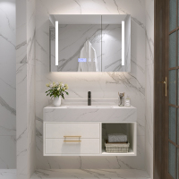 北欧轻奢智能浴室柜组合现代简约洗手洗脸盆柜卫生间洗漱台面盆池