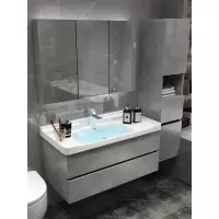 北欧智能浴室柜组合现代简约洗手池洗脸盆卫生间洗漱台挂墙式卫浴