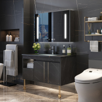 岩板浴室柜卫生间智能卫浴洗漱台洗手池洗脸面盆柜套装一体盆落地