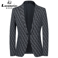 春季新款休闲西服男士外套修身针织弹力青年单西韩版