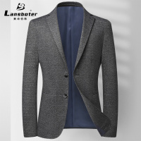莱诗伯特西装春季格子西服男修身弹力中青年小西装