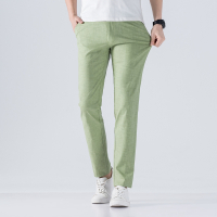 莱诗伯特春舒适透气仿麻棉男休闲裤修身男士薄长裤817