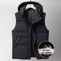 莱诗伯特四面弹力百搭连帽羽绒马甲男士秋冬户外保暖背心90白鸭绒外穿坎肩2085
