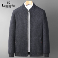莱诗伯特秋季新款立领男士休闲夹克中老年毛呢茄克衫2209