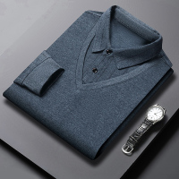 春秋新款假二件男士翻领长袖卫衣潮流日系上衣男装潮牌打底衫9801
