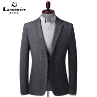 莱诗伯特秋冬新款针织弹力修身西装免烫男士西装刺骨毛料休闲西服