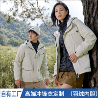 三合一可拆卸冲锋衣羽绒内胆防水防风防紫外线多口袋外套羽绒冲锋衣