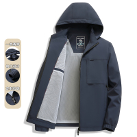 莱诗伯特春秋牛奶丝可脱卸帽夹克青年男士休闲夹克衫潮流茄克外套