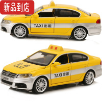 真智力仿真合金属小汽车模型大众朗逸出租车的士儿童男孩玩具回力可开门