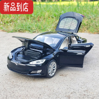 真智力1:32特斯拉MODELS合金轿车模型开门声光回力玩具车摆件仿真金属车