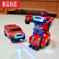 真智力儿童机器人变形坦克装甲车小汽车万向灯光音乐男孩电动金刚玩具车 变形越野车 普通电池套餐 收藏送小车