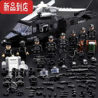 真智力军事积木85式主战坦克人仔儿童男孩拼装积木玩具礼物2021新品 特警飞虎队8款+直升机+大量武器 礼盒装