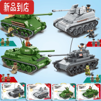 真智力兼容樂高二战军事坦克歼击车反坦克炮男孩子积木玩具10 二战坦克4款特惠