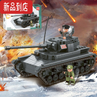真智力兼容樂高坦克反坦克炮歼击装甲车男孩子拼装积木玩具履 四号中型坦克