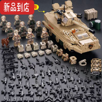 真智力积木军事坦克装甲车男孩拼装益智警察人仔特种兵儿童玩具拼图 驼色 水陆两栖坦克突击