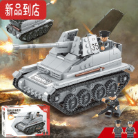 真智力兼容樂高二战军事四号中型坦克T-34谢尔曼男孩子拼装积木玩具 歼击车