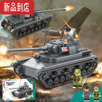 真智力兼容樂高二战军事四号中型坦克T-34谢尔曼男孩子拼装积木玩具 四号中型坦克