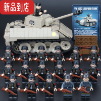 真智力军事坦克牧师式自行火炮兵人士兵拼装积木战车模型男孩子玩具 豹式突击队18人