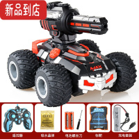 真智力儿童四驱越野手势感应玩具车机甲对战坦克充电自动手表遥控特技车 红色越野轮[手柄遥控] 可喷雾+可发水弹 二块电池[