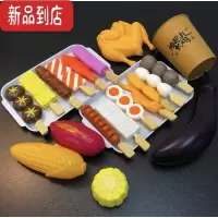 真智力儿童过家家厨房玩具仿真食物早点烧烤火锅串串香汉堡宝宝做饭套装 烤鸡串串套餐21件