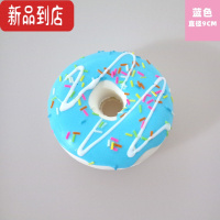 真智力新品甜甜圈面包食物甜点蛋糕模型橱窗装饰品摆摄影早教玩道具 夹心甜甜圈9cm蓝色1个仿真食物