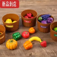 真智力仿真水果蔬菜食物模型儿童厨房过家家早教道具新年礼物玩具 桶装果蔬 果蔬×25 桶×5仿真食物