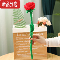 真智力布艺卡通仿真玫瑰花毛绒假花装饰拍照道具可扎花束婚庆情人节礼物 红色 30厘米仿真食物