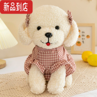 真智力仿真穿花裙子泰迪犬玩偶毛绒玩具小白狗狗公仔抱枕儿童礼物男女孩 白色 40厘米《精致做工+环保材质》仿真食物