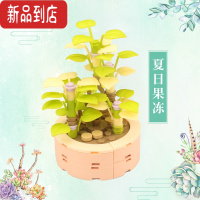 真智力JAKI佳奇积木拼装樂高多肉积木花仿真小盆栽桌面摆件女孩玩具礼物 JK2710-3 夏日果冻[54颗粒]仿真食物
