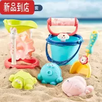 真智力幼儿糖果色耙铲子沙滩玩具套装宝宝戏水洗澡花洒水壶桶枪挖沙工具