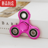 真智力指尖陀螺玩具成人儿童减压电镀版金属质感三角手指陀螺手转发光 枚红色 经典版发光玩具
