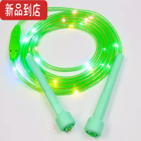 真智力网红发光计数跳绳成人儿童小学幼儿园健身减肥专用夜光荧光炫光绳 儿童款LED发光绿色款不计数发光玩具