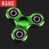 真智力指尖陀螺玩具成人儿童减压电镀版金属质感三角手指陀螺手转发光 绿色 经典版发光玩具